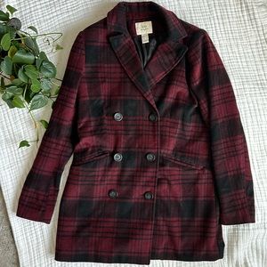 plaid peacoat